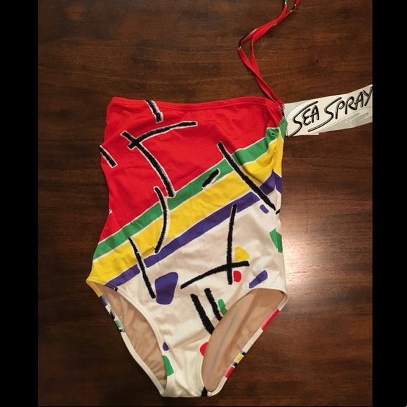 Vintage Other - 80s 90s NWT Deadstock Strapless One Piece Swim